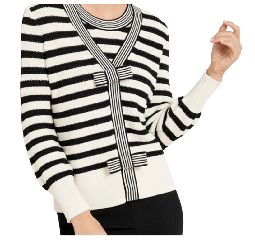 Bow Front Texture Stitch Cardigan